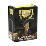 Dragon Shield - Dual Matte Standard Size Sleeves 100pk - Black & Gold Dragon Shield - Dual Matte Standard Size Sleeves 100pk - Black & Gold